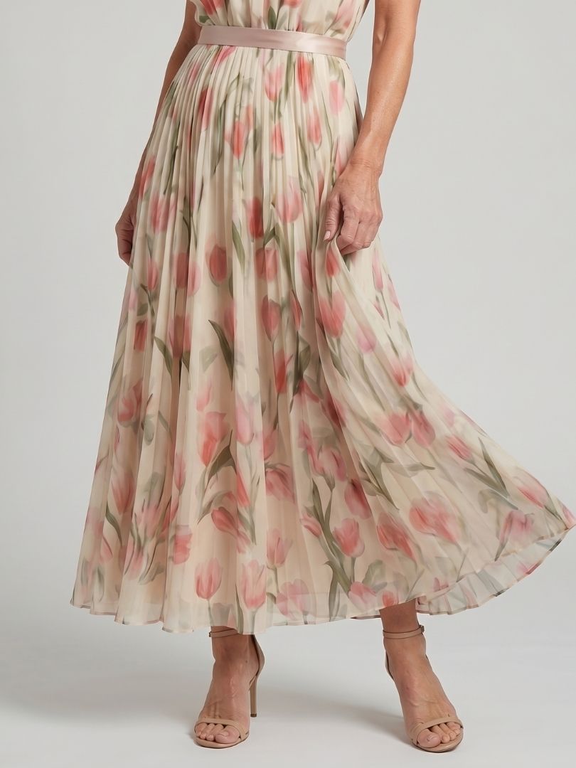 Stella | Floral Printed Halter Midi Dress