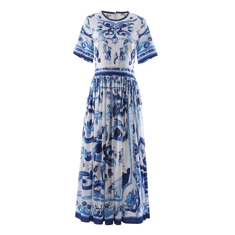 Elegant porcelain maxi Dress