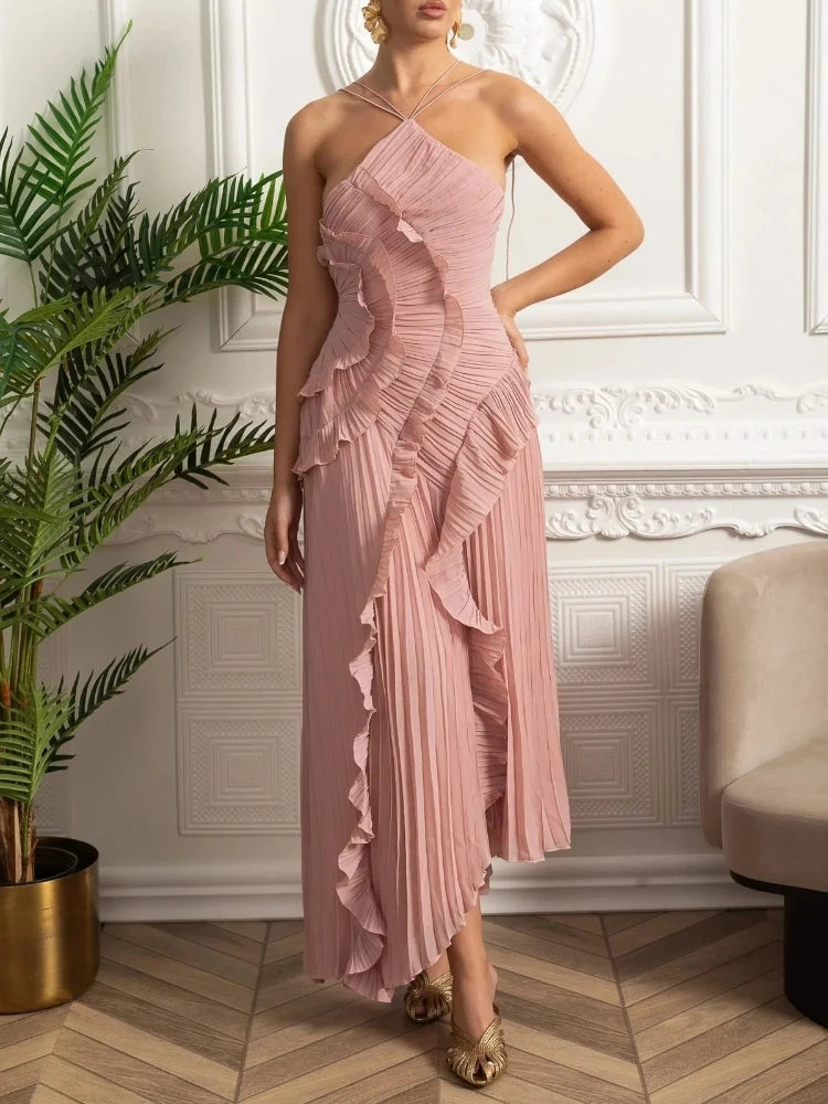 Halter Ruffle Dress