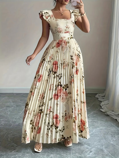 Floral Ruffle Midi Dress