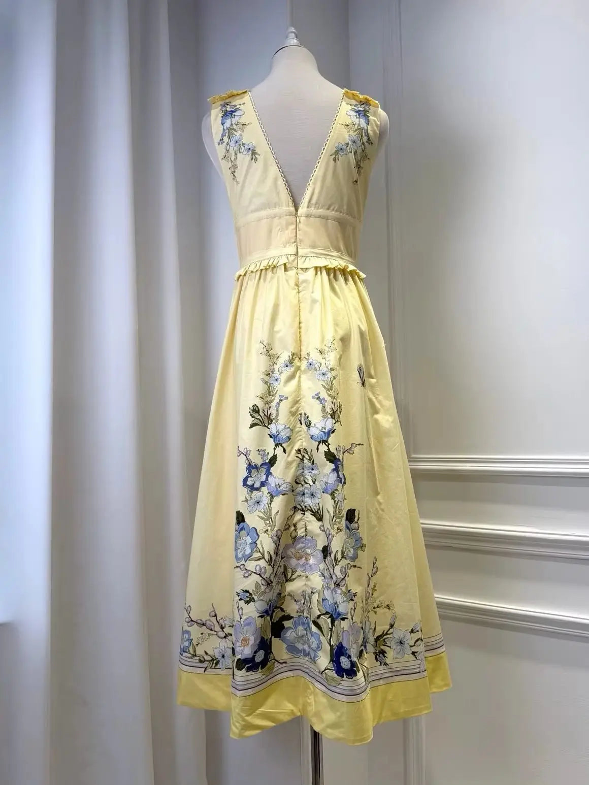 Floral V-Neck Midi Dress
