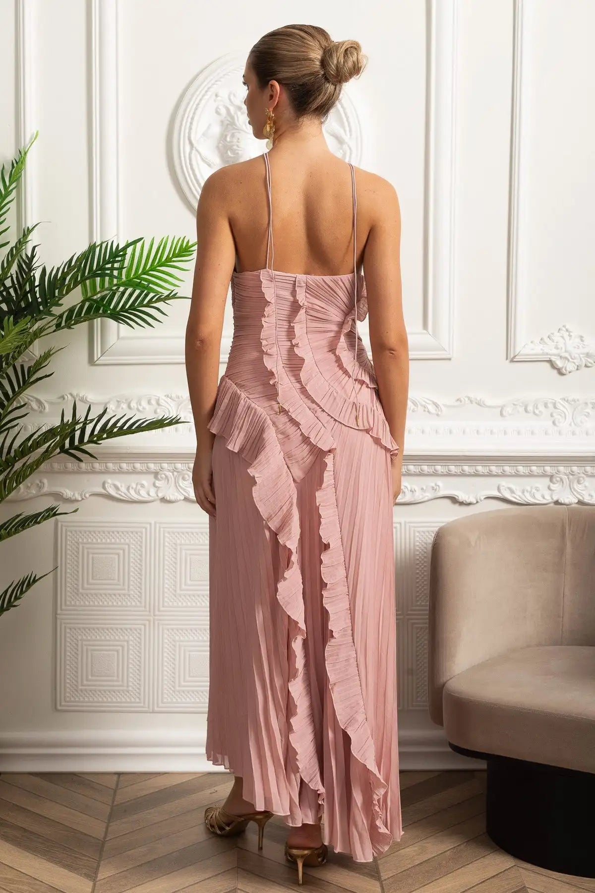 Halter Ruffle Dress