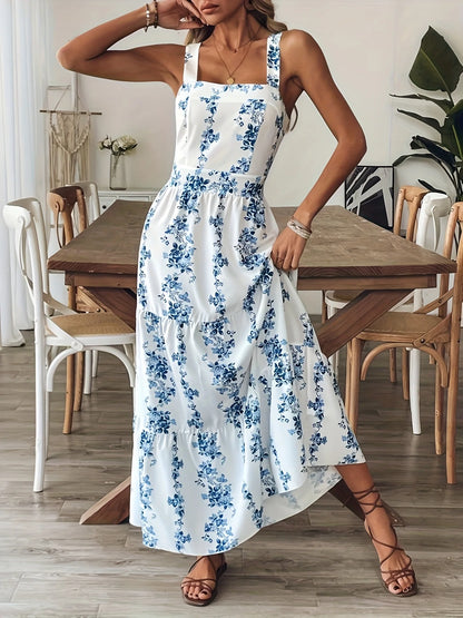 Floral Maxi Backless Dress