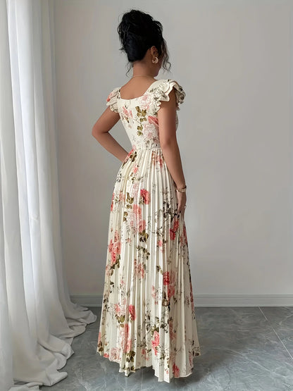 Floral Ruffle Midi Dress