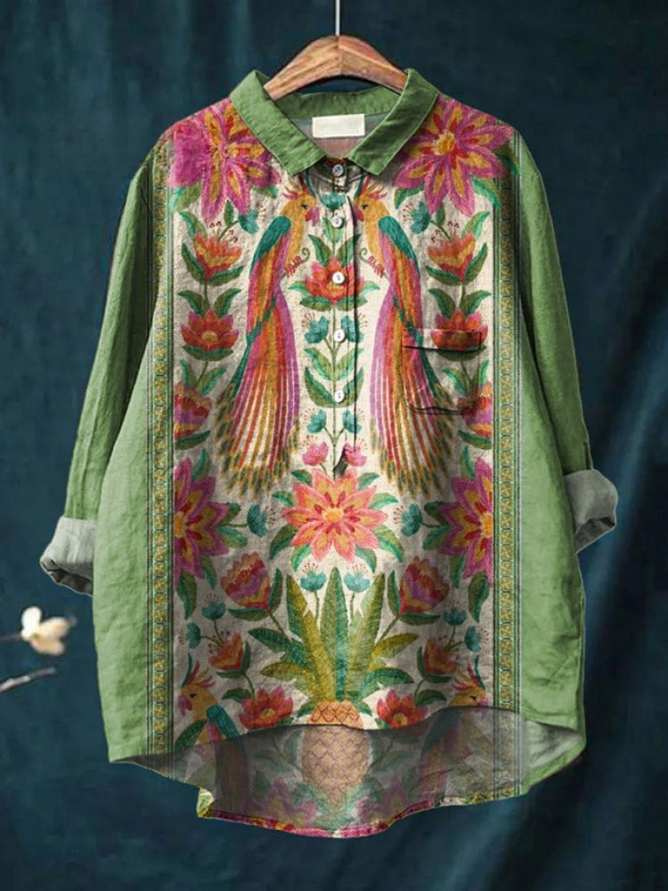 Lina | Vibrant Floral Embroidery Top