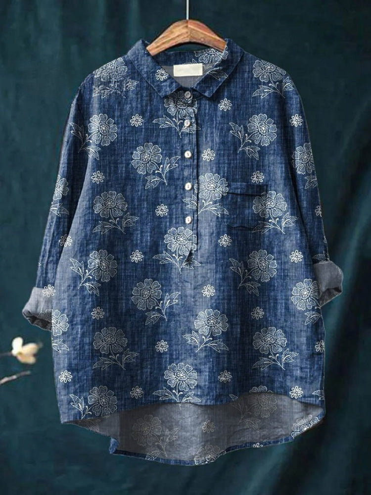 Lina | Vibrant Floral Embroidery Top
