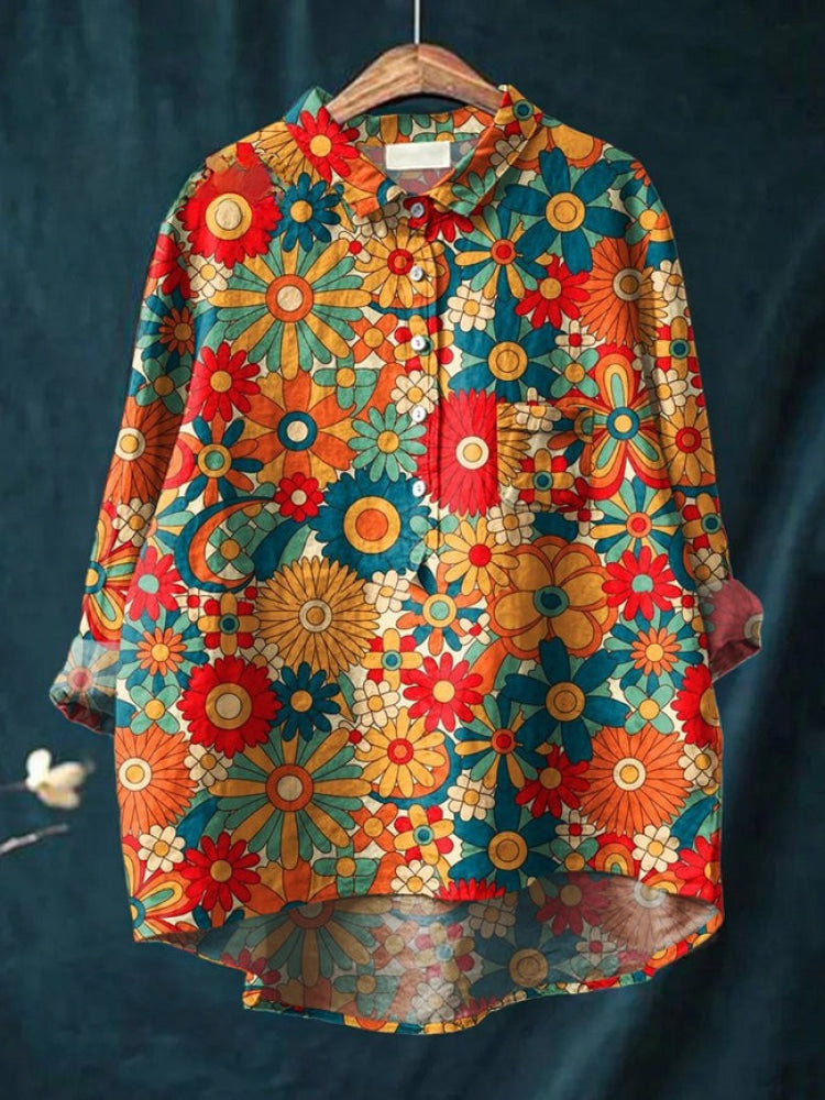 Lina | Vibrant Floral Embroidery Top