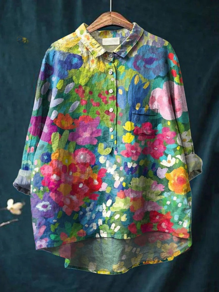 Lina | Vibrant Floral Embroidery Top