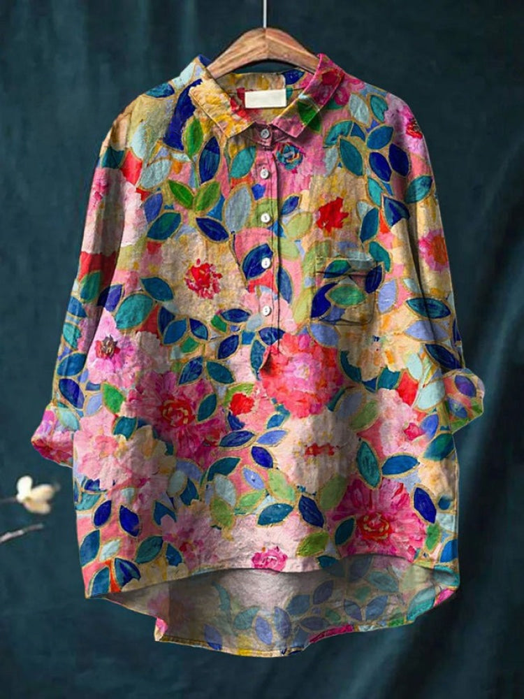 Lina | Vibrant Floral Embroidery Top