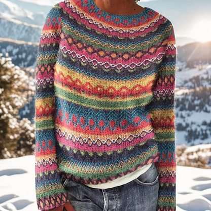 Liv – Nordic-Inspired Winter Sweater with Shoulder Design