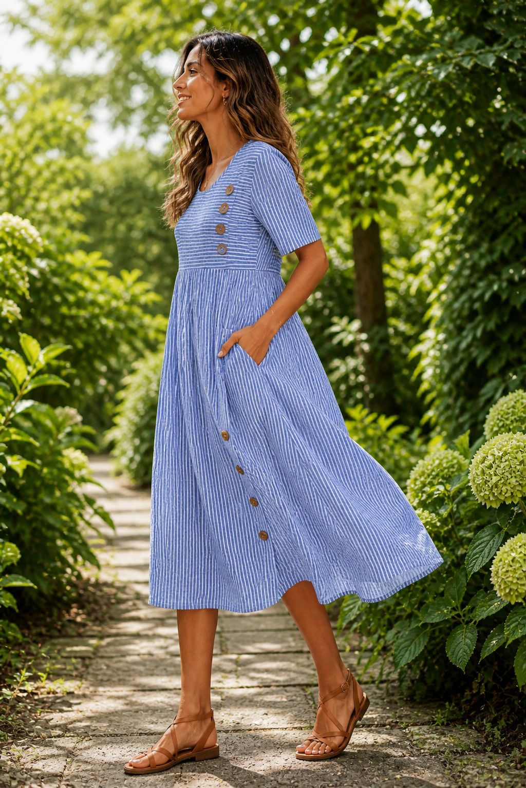 Striped Midi Dress