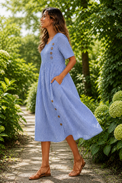 Striped Midi Dress