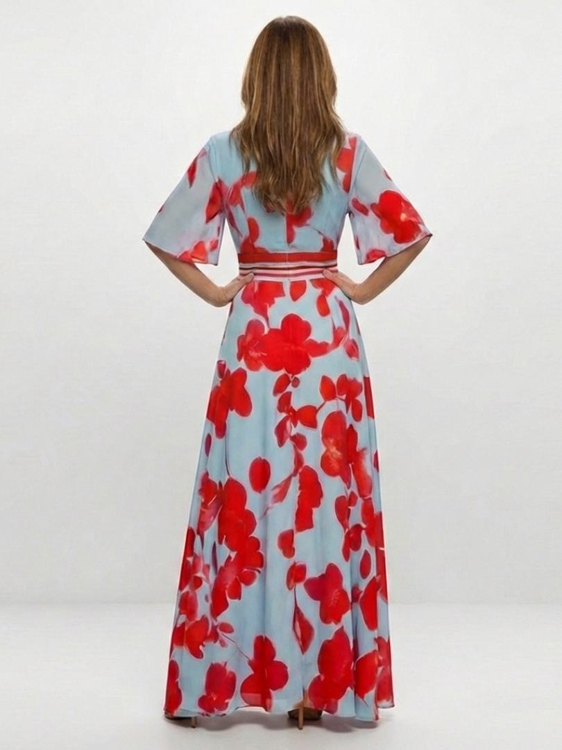Stella | Floral V-Neck Maxi Dress