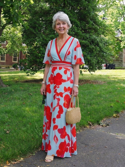 Stella | Floral V-Neck Maxi Dress