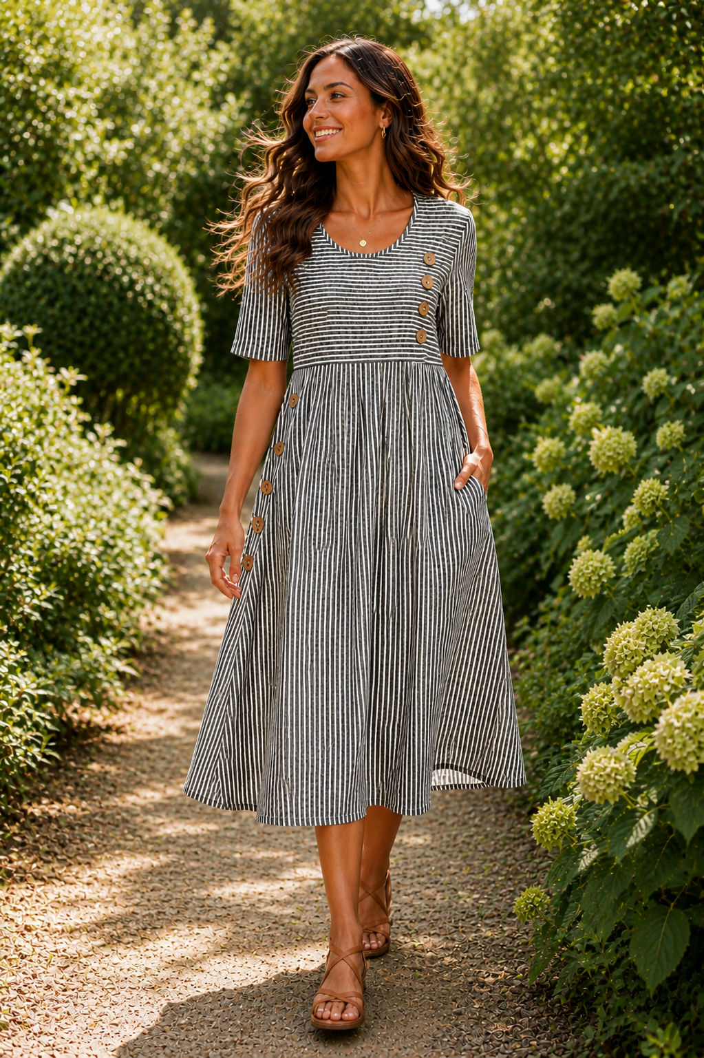 Striped Midi Dress
