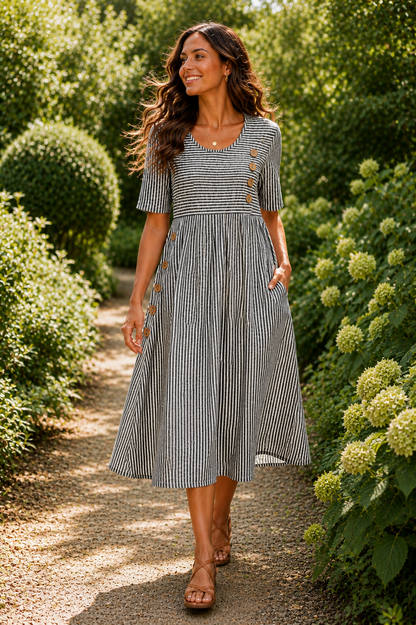 Striped Midi Dress