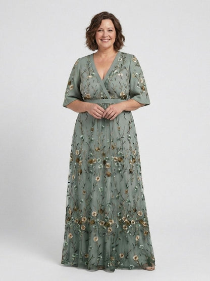 Stella | Floral V-Neck Maxi Dress