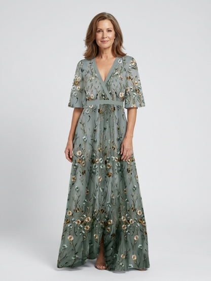 Stella | Floral V-Neck Maxi Dress
