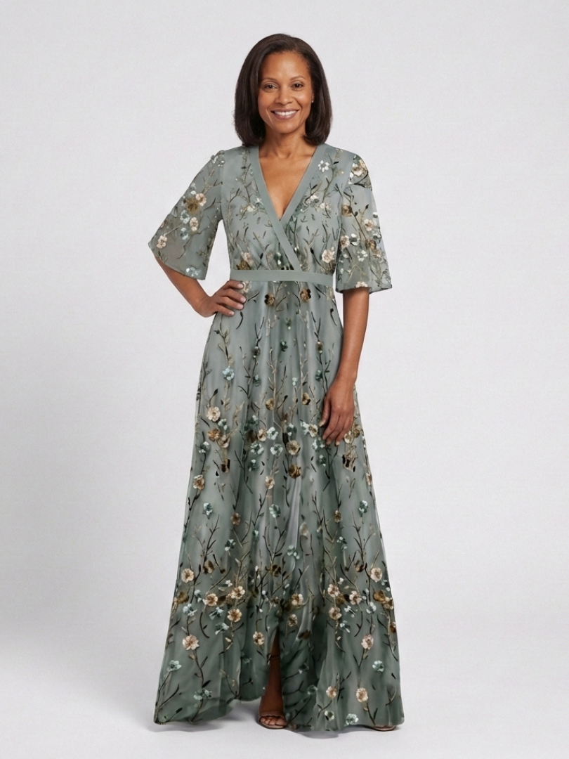 Stella | Floral V-Neck Maxi Dress