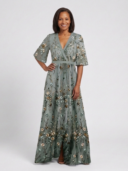 Stella | Floral V-Neck Maxi Dress