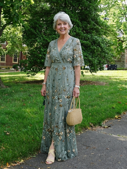 Stella | Floral V-Neck Maxi Dress