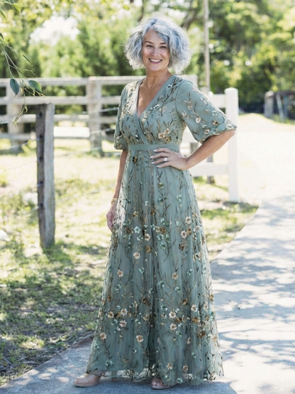 Stella | Floral V-Neck Maxi Dress