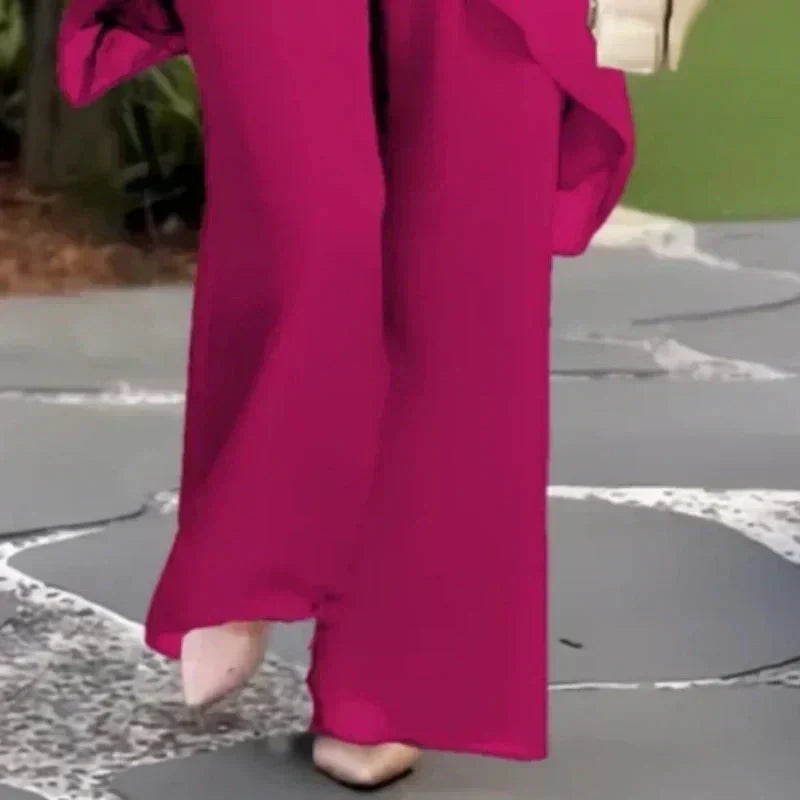 Draped Palazzo Pants Suit