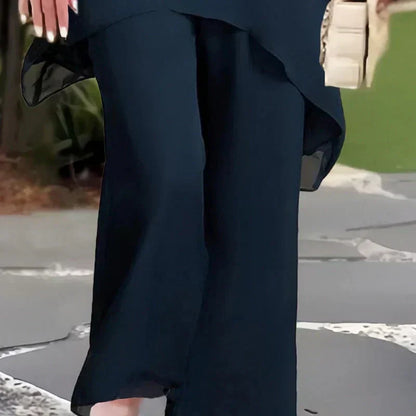 Draped Palazzo Pants Suit